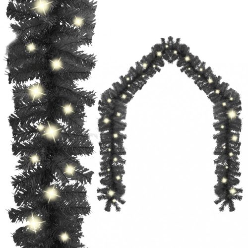 Fekete karácsonyi füzér LED-ekkel 5 m