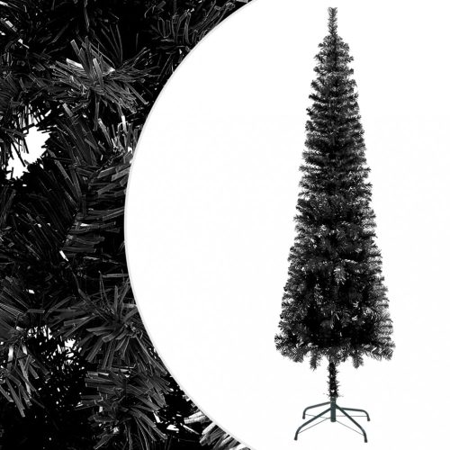 fekete vékony karácsonyfa 180 cm