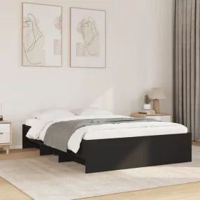vidaXL fekete szerelt fa ágykeret 140x190 cm