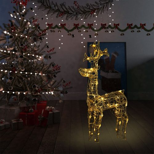 Akril rénszarvas karácsonyi dekoráció 90 LED-del 60x16x100 cm