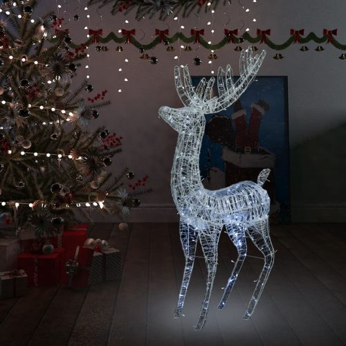vidaXL XXL hideg fehér akril karácsonyi rénszarvas 250 LED-del 180 cm