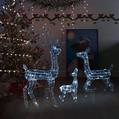 300 LED-es hideg fehér akril karácsonyi rénszarvascsalád