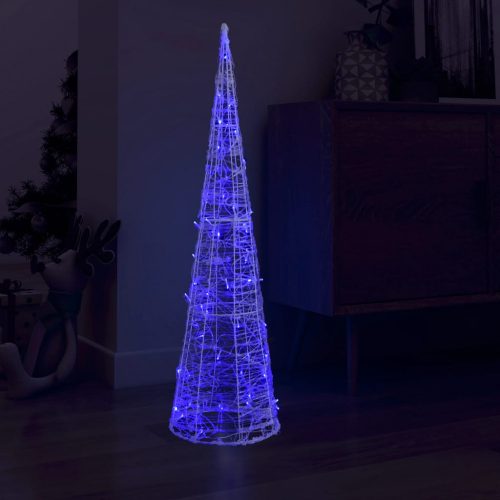 Dekoratív kék fényű LED-es akril fénykúp 120 cm