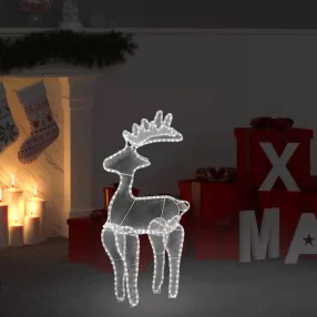   Rénszarvasos karácsonyi dísz hálóval és 306 LED-del 60x24x89 cm