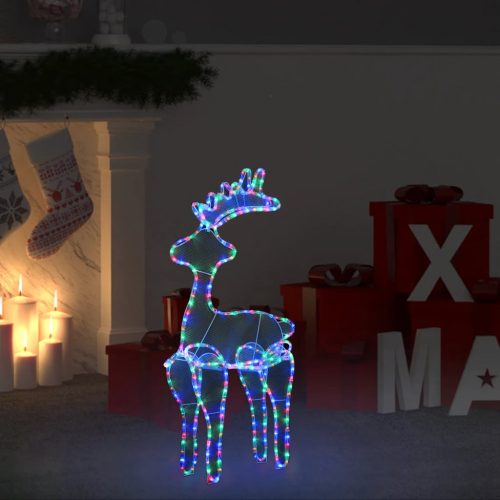 Rénszarvasos karácsonyi dísz hálóval és 306 LED-del 60x24x89 cm