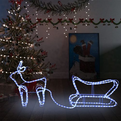 Rénszarvas és szán kültéri karácsonyi dekoráció 252 LED-del