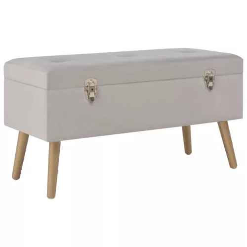 vidaXL szürke bársonypad tárolórekesszel 80 cm
