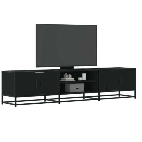 fekete szerelt fa TV-szekrény 180 x 35 x 41 cm
