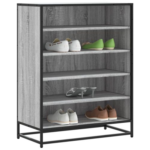 szürke sonoma szerelt fa és fém cipőszekrény 75 x 38 x 97,5 cm