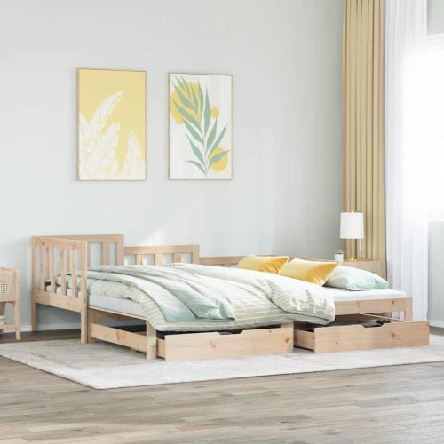 kihúzható heverő fiókokkal matrac nélkül 90 x 190 cm