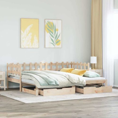 kihúzható heverő fiókokkal matrac nélkül 80 x 200 cm
