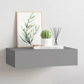 szürke falra szerelhető fiókos polc 40 x 23,5 x 10 cm