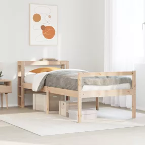 tömör fenyőfa ágy időseknek fejtámlával 90 x 200 cm
