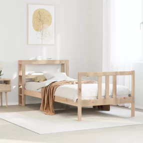 tömör fenyőfa ágykeret fejtámlával 90 x 190 cm