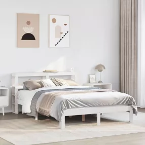   vidaXL fehér tömör fenyőfa ágykeret fejtámlával 120 x 190 cm
