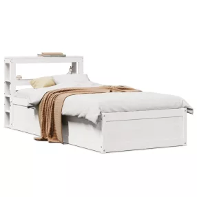   vidaXL fehér tömör fenyőfa ágykeret fejtámlával 90 x 200 cm