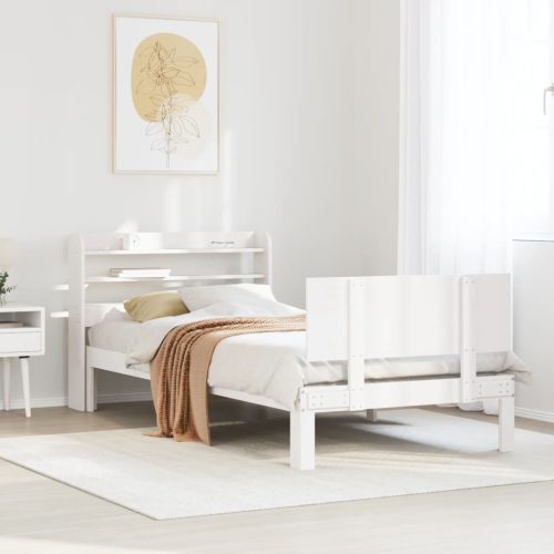 fehér ágykeret fejtámlával matrac nélkül 100x200 cm