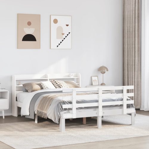 fehér ágykeret fejtámlával matrac nélkül 120x200 cm