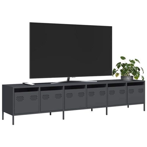 antracitszürke hidegen hengerelt acél TV-szekrény 202x39x43,5cm
