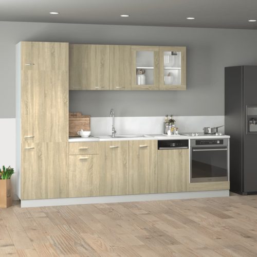 vidaXL “Lyon” 8 részes sonoma tölgy színű konyhaszekrény garnitúra