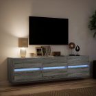 szürke sonoma színű fali TV-szekrény LED-del 180 x 31 x 45 cm