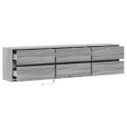 szürke sonoma színű fali TV-szekrény LED-del 180 x 31 x 45 cm