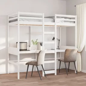   fehér tömör fenyő galériaágy-keret matrac nélkül 80 x 200 cm