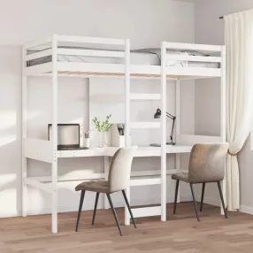  fehér tömör fenyő galériaágy-keret matrac nélkül 75 x 190 cm