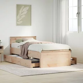   tömör fenyőfa ágy matrac nélkül fejtámlával 90 x 200 cm