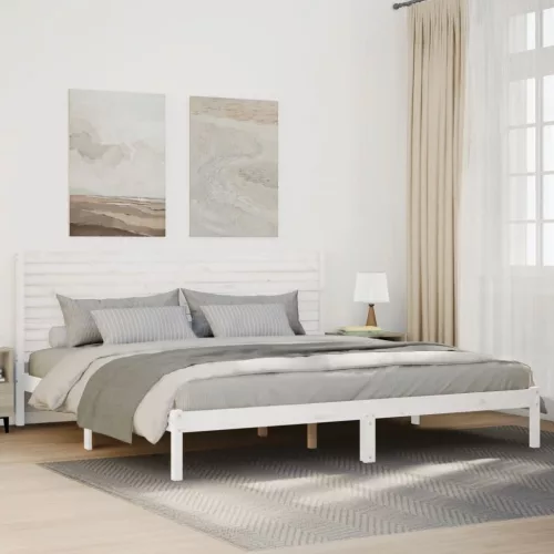 fehér tömör fa extra hosszú ágykeret matrac nélkül 180 x 210 cm