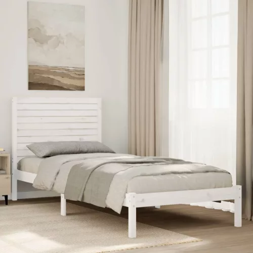 fehér tömör fa extra hosszú ágykeret matrac nélkül 90 x 220 cm