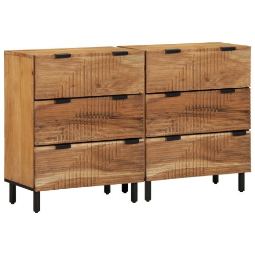 Szekrények 2 db Barna 60x33x75 cm Tömör Fa Akác