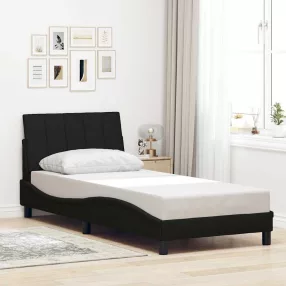ágykeret matrac nélkül Hanko fekete 90x190 cm szövet