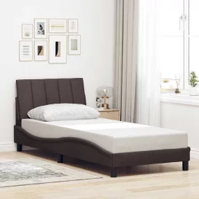   sötétbarna szövet ágykeret matrac nélkül Hanko 90x190 cm
