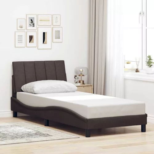 sötétbarna szövet ágykeret matrac nélkül Hanko 90x190 cm
