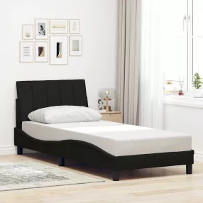 ágykeret matrac nélkül Hanko fekete 90x200 cm szövet
