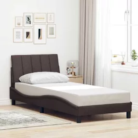   sötétbarna szövet ágykeret matrac nélkül Hanko 90x200 cm