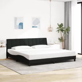 fekete szövet ágykeret matrac nélkül Hanko 200 x 200 cm