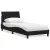 fekete szövet ágy matraccal Hanko 90x200 cm