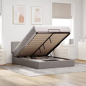   vidaXL Ottomán ágy matraccal & LED-ek Taupe 140x190 cm anyaggal