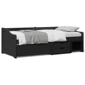 Napozóágy 3 fiókkal matrac nélkül IRUN Fekete 90x200 cm