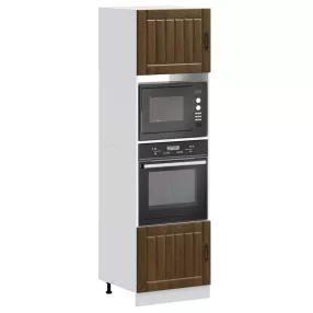 Lucca 2 db barna tölgy színű szerelt fa sütőszekrények