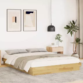 ágykeret matrac nélkül 150x200 cm tömör fa tölgyfa