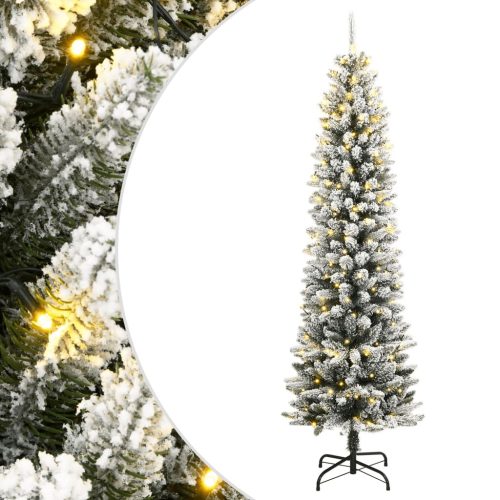 vidaXL műkarácsonyfa 150 LED-del és pelyhes hóval 120 cm