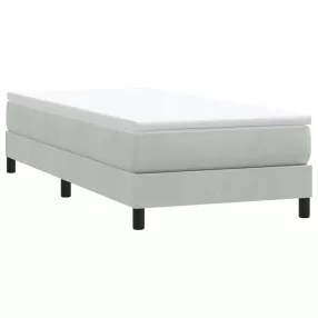   világosszürke bársony rugós ágy matrac nélkül 80x210 cm