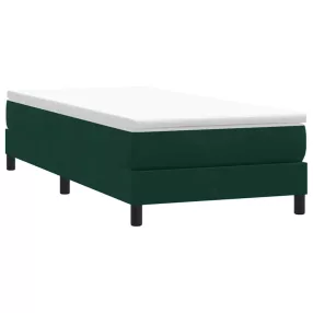   vidaXL sötétzöld bársony rugós ágy matrac nélkül 80x210 cm
