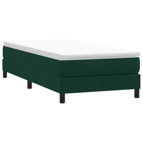 vidaXL sötétzöld bársony rugós ágy matrac nélkül 80x210 cm