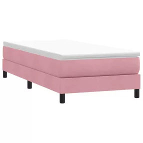   vidaXL rózsaszín bársony rugós ágy matrac nélkül 80x210 cm