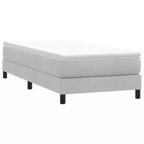   világosszürke bársony rugós ágy matrac nélkül 90x210 cm