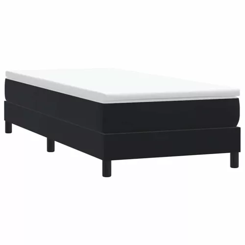 fekete bársony rugós ágy matrac nélkül 90x210 cm